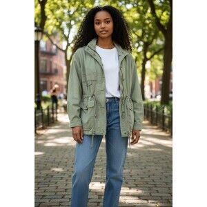 Vintage Y2K Mulberry Street Jacket, Size Medium,drawstring Waist&Hem,Nature